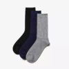 3 Pack Crew Black Multicolour Socks