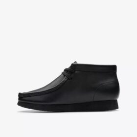 Kids Wallabee Boot Older Black Leather Wallabee