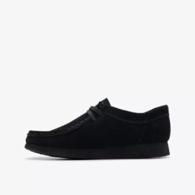 Kids Wallabee Older Black Suede Shoes