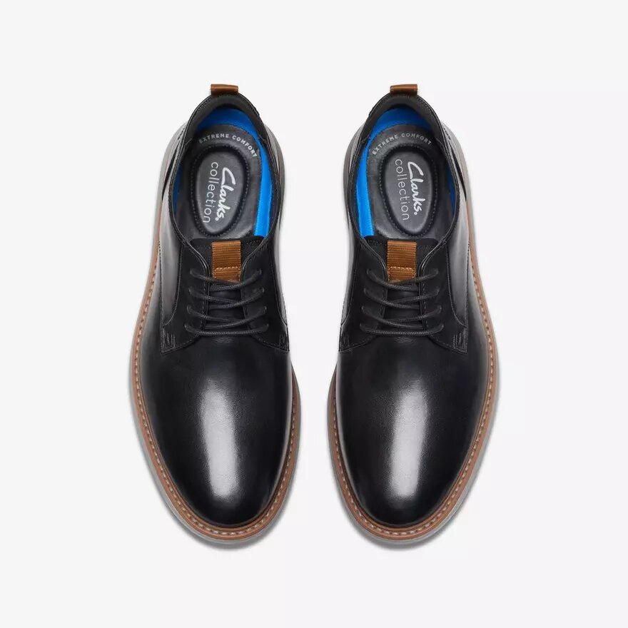 Men’s Brantin Plain Black Leather Oxfords Men’s Brantin Plain Black Leather Oxfords