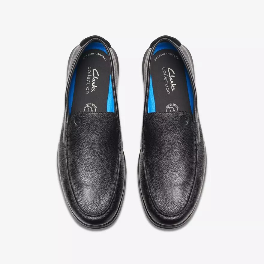 Men’s Flexway Step Black Leather Loafers Men’s Flexway Step Black Leather Loafers