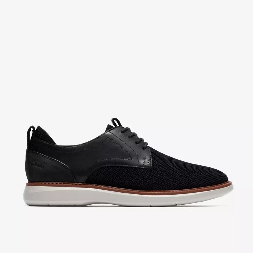 Mens Brantin Plain Black Knit Oxford Shoe Mens Brantin Plain Black Knit Oxford Shoe