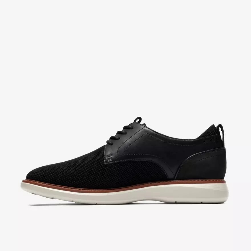 Mens Brantin Plain Black Knit Oxford Shoe Mens Brantin Plain Black Knit Oxford Shoe