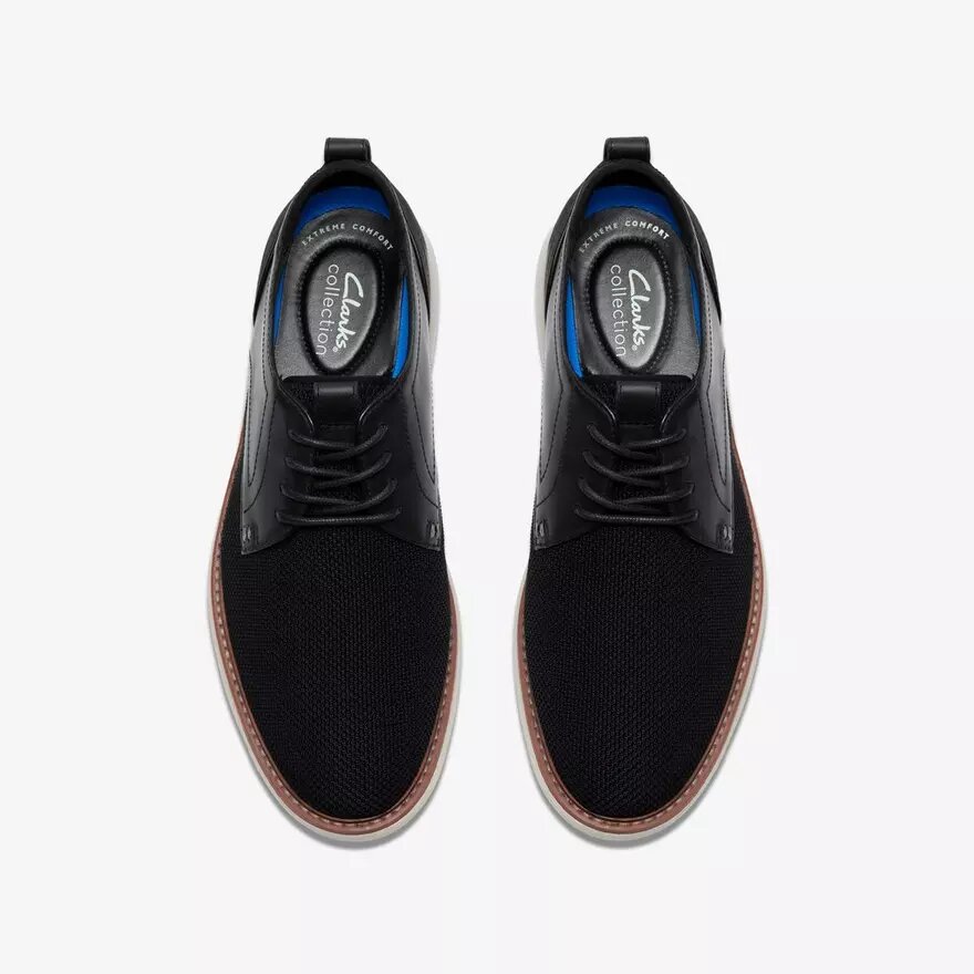 Mens Brantin Plain Black Knit Oxford Shoe Mens Brantin Plain Black Knit Oxford Shoe