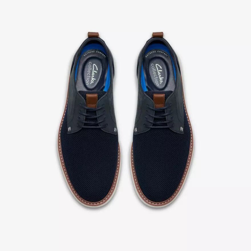Mens Brantin Plain Navy Knit Derby Shoe Mens Brantin Plain Navy Knit Derby Shoe