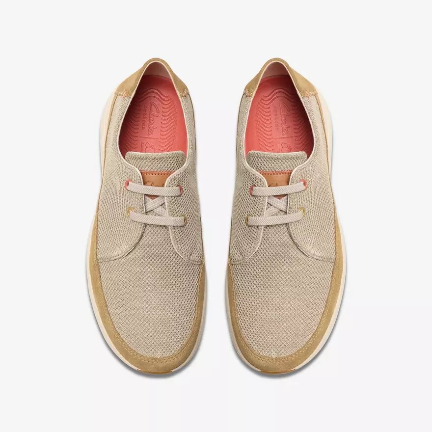 Mens Easeway Lace Sand Combination Sneakers| Clarks Us Mens Easeway Lace Sand Combination Sneakers| Clarks Us