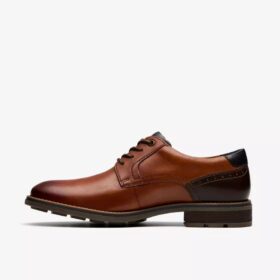 Mens Emmet Plain Tan Leather Shoes