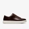 Mens Goswell Tie Brown Leather Sneakers