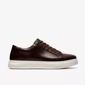 Mens Goswell Tie Brown Leather Sneakers
