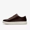Mens Goswell Tie Brown Leather Sneakers