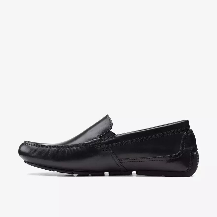Mens Markman Plain Black Leather Driver Loafers Mens Markman Plain Black Leather Driver Loafers
