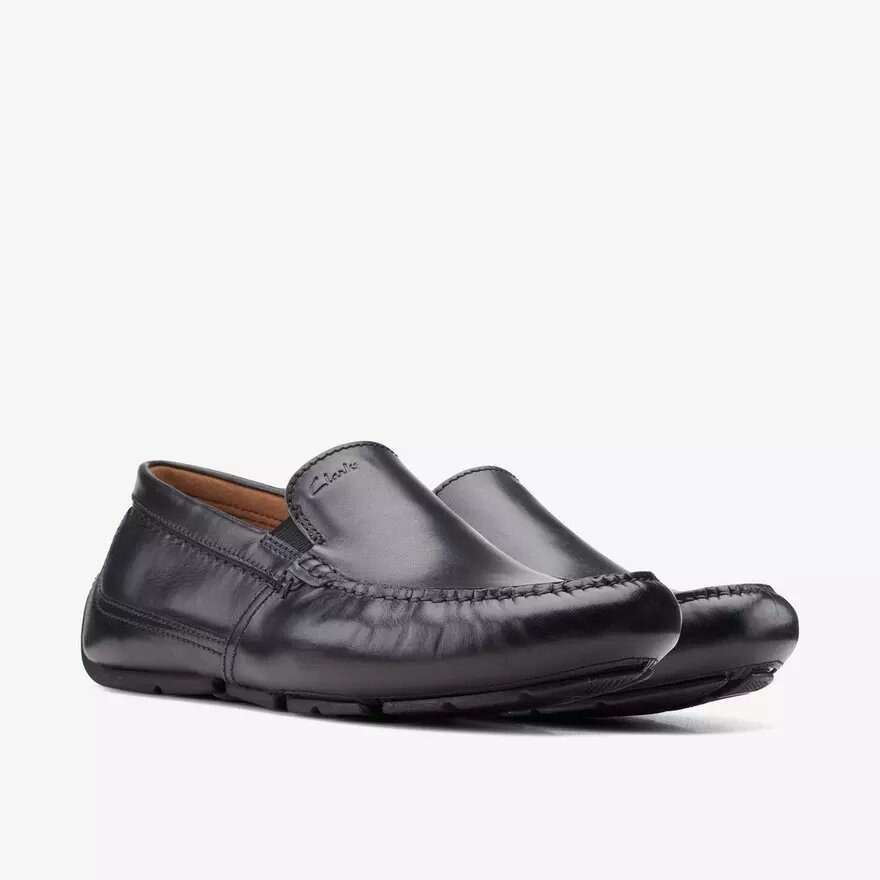 Mens Markman Plain Black Leather Driver Loafers Mens Markman Plain Black Leather Driver Loafers