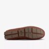 Mens Markman Plain Dark Tan Leather Driving Moc Loafer