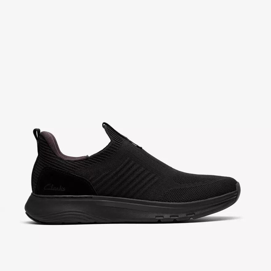 Mens Motion Trek in Black Knit Sneakers Mens Motion Trek in Black Knit Sneakers