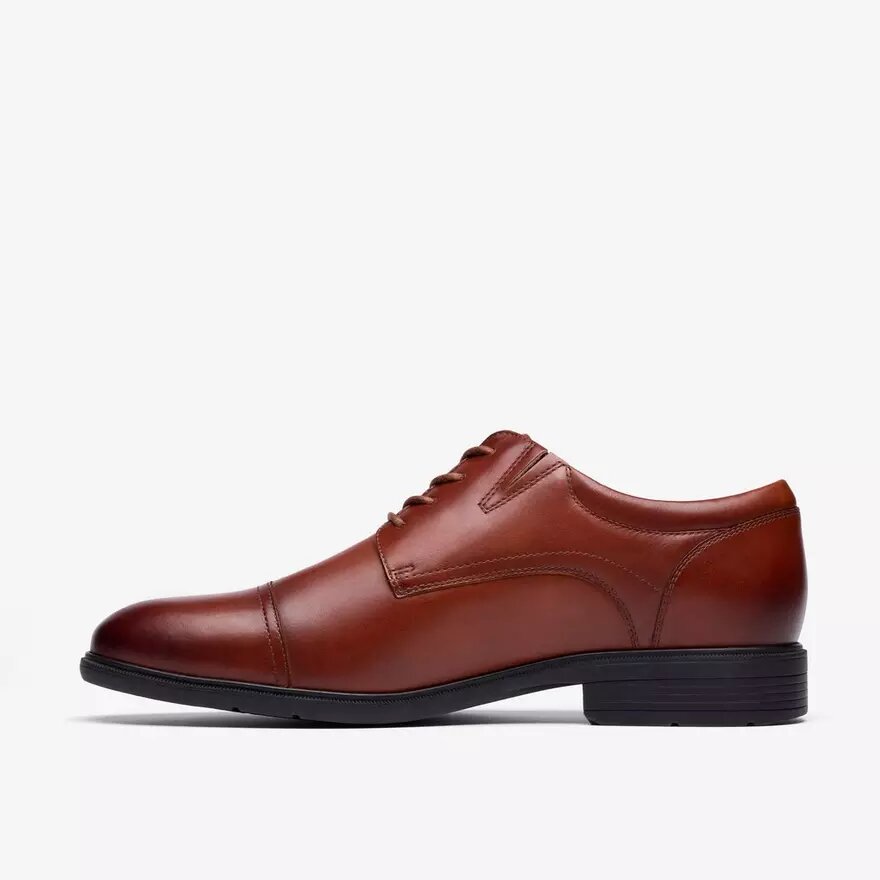 Mens Steadwell Cap Dark Tan Leather Oxfords Mens Steadwell Cap Dark Tan Leather Oxfords
