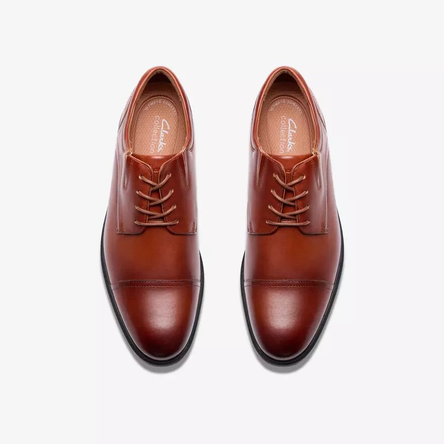 Mens Steadwell Cap Dark Tan Leather Oxfords Mens Steadwell Cap Dark Tan Leather Oxfords