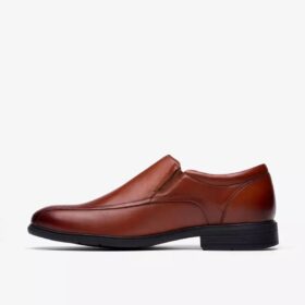 Mens Steadwell Step Dark Tan Leather Loafers