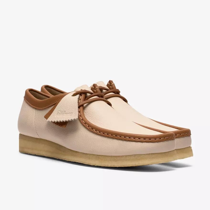 Mens Wallabee White Combination Leather Mens Wallabee White Combination Leather