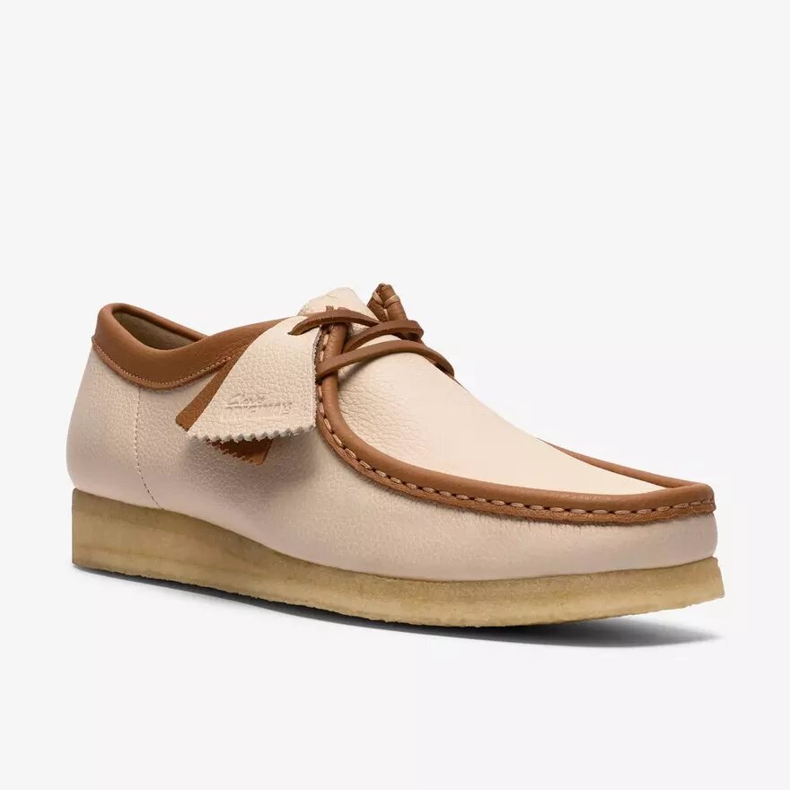 Mens Wallabee White Combination Leather Mens Wallabee White Combination Leather