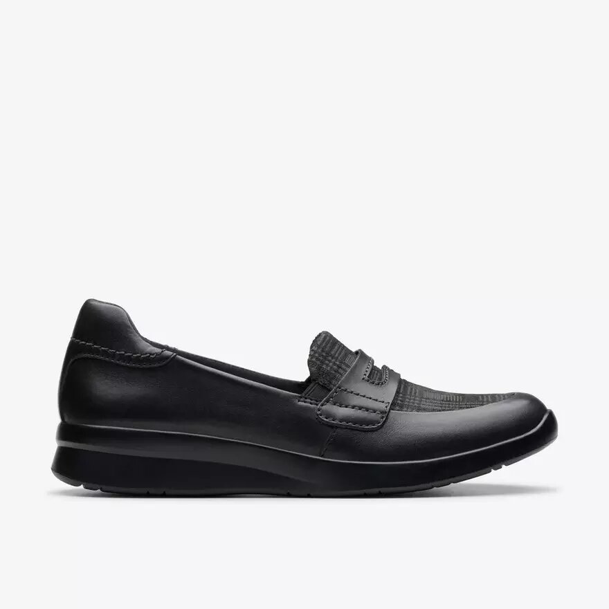 Women’s Ellowyn Penny Black Leather Slip Ons Women’s Ellowyn Penny Black Leather Slip Ons