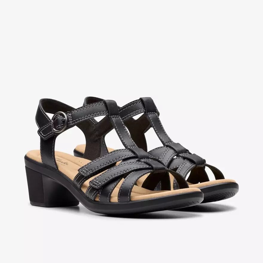 Women’s Emily 2 Rose Black Leather Heeled Sandals Women’s Emily 2 Rose Black Leather Heeled Sandals