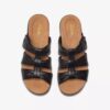 Women’s Kitly Slide Black Leather Flat Sandals