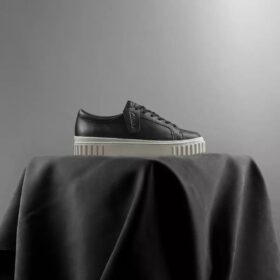 Women’s Mayhill Walk Black Leather Sneakers