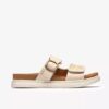 Womens Arwell Step Cream Leather Flat Sandals