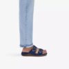 Womens Cecily Step Navy Nubuck Flat Sandals Womens Cecily Step Navy Nubuck Flat Sandals