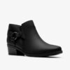 Womens Danyelle Gema Black Oily Leather Ankle Boots
