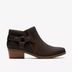 Womens Danyelle Gema Taupe Oily Leather Ankle Boots