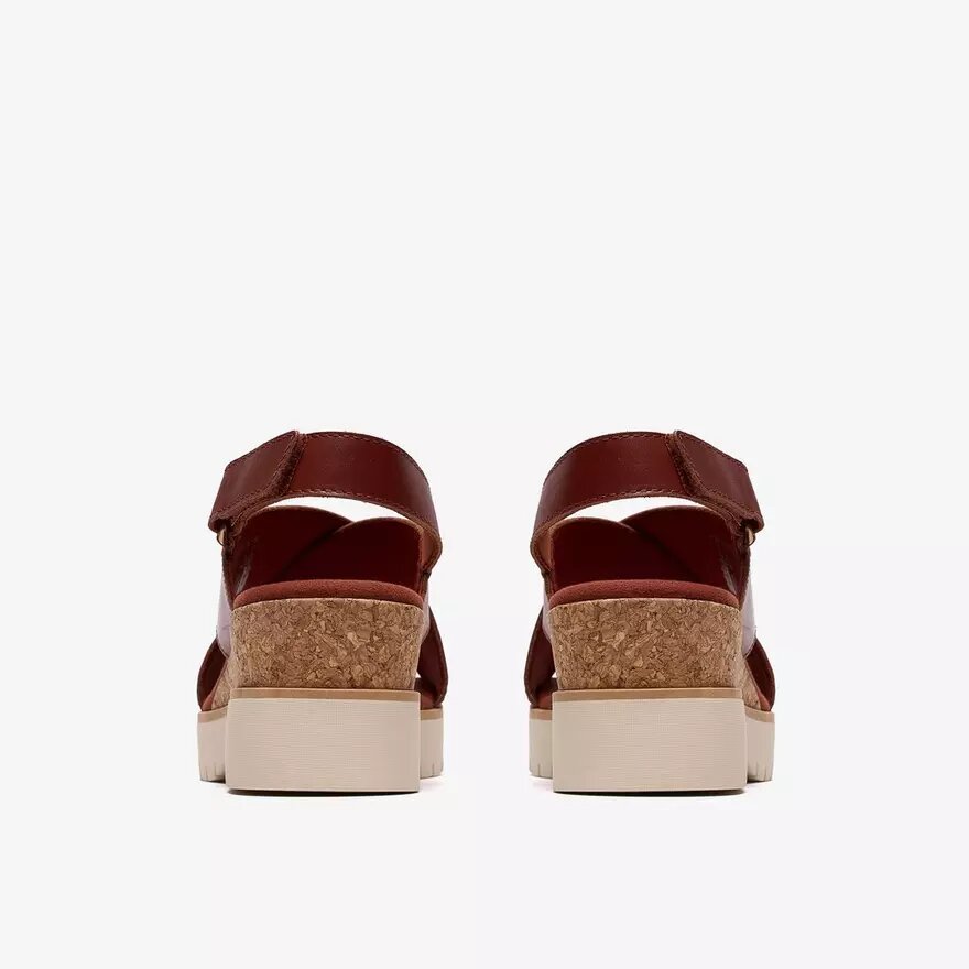 Womens Diaz Cross Burnt Orange Leather Wedges Womens Diaz Cross Burnt Orange Leather Wedges