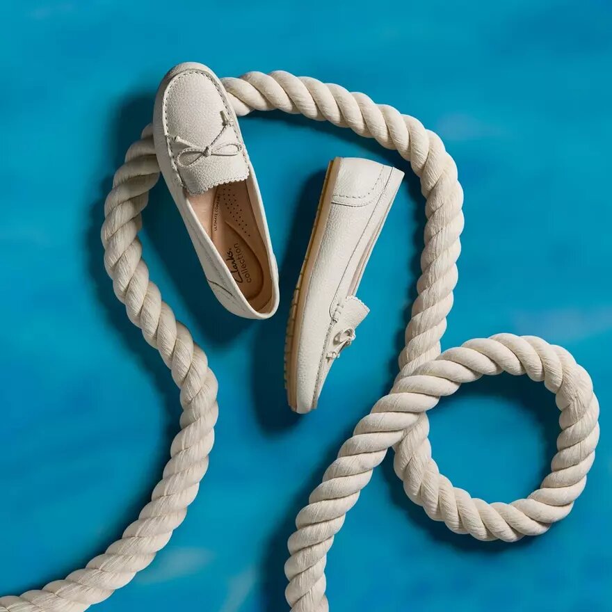 Womens Elliotte Sail Cream Leather Moccasins Womens Elliotte Sail Cream Leather Moccasins