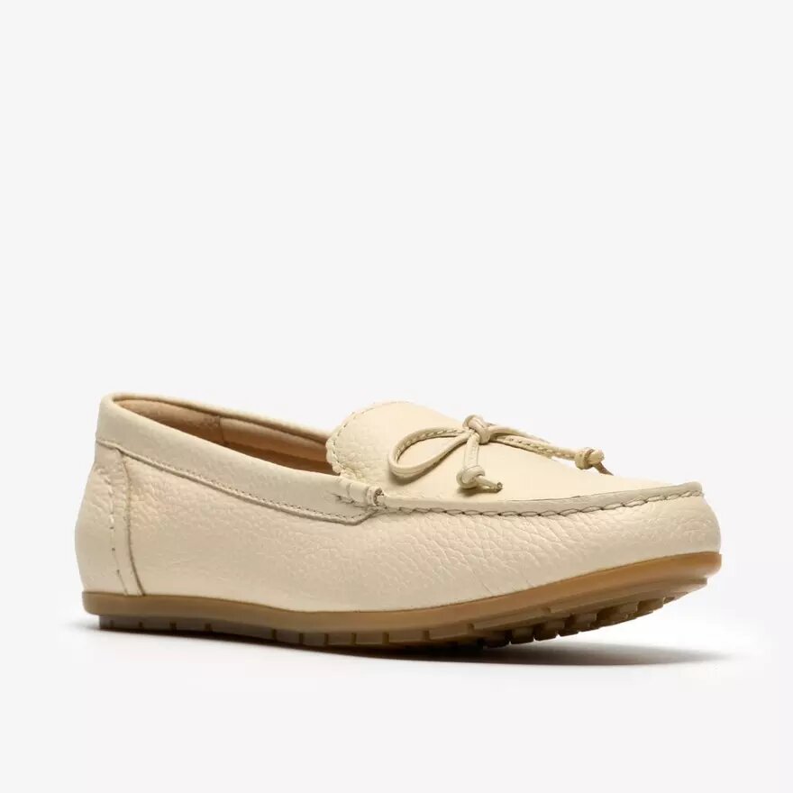 Womens Elliotte Sail Cream Leather Moccasins Womens Elliotte Sail Cream Leather Moccasins
