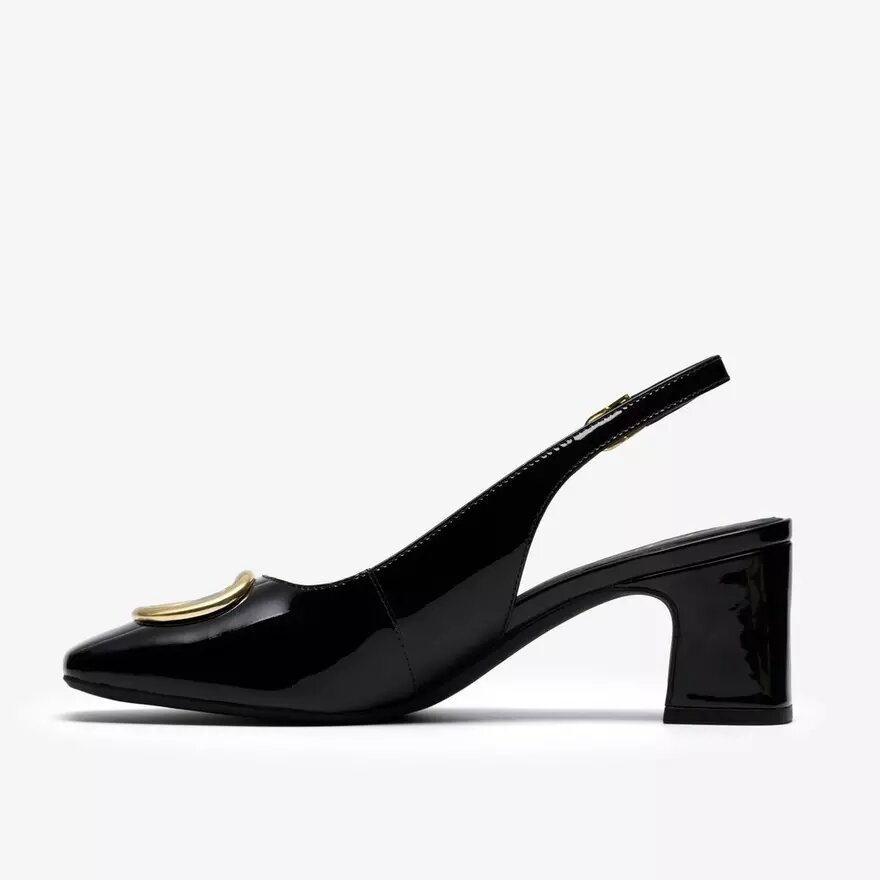 Womens Fernie Sling Black Patent Leather Court Shoes Womens Fernie Sling Black Patent Leather Court Shoes