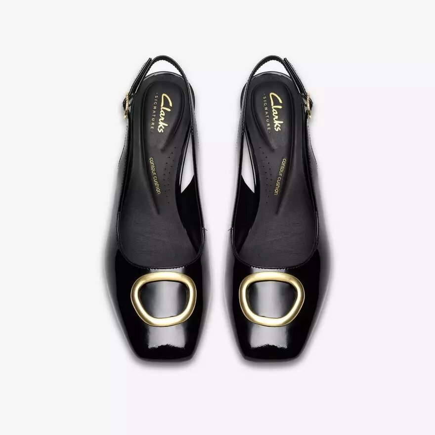 Womens Fernie Sling Black Patent Leather Court Shoes Womens Fernie Sling Black Patent Leather Court Shoes
