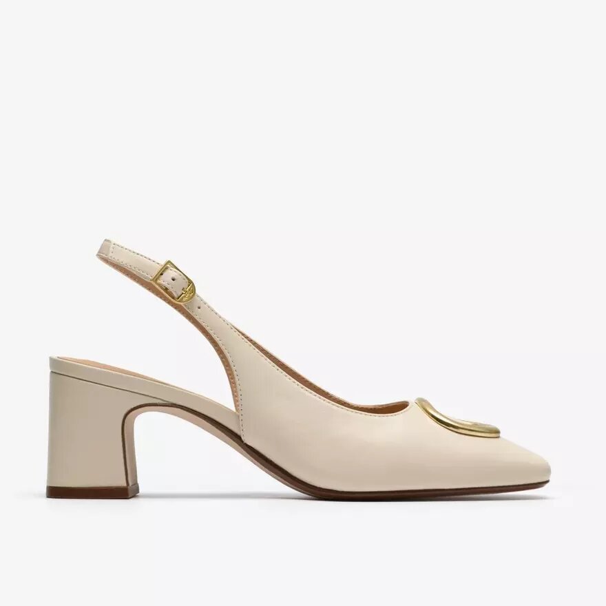 Womens Fernie Sling Cream Leather Court Shoes Womens Fernie Sling Cream Leather Court Shoes