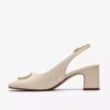 Womens Fernie Sling Cream Leather Court Shoes Womens Fernie Sling Cream Leather Court Shoes