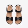 Womens Kacha Twist Black Leather Wedges Womens Kacha Twist Black Leather Wedges