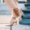Womens Kepley Lane Beige Leather Pumps Womens Kepley Lane Beige Leather Pumps