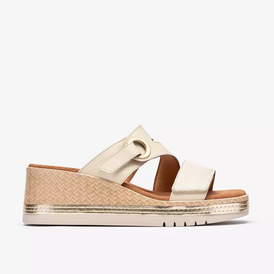 Womens Kidiki Cove Cream Leather Wedges Womens Kidiki Cove Cream Leather Wedges