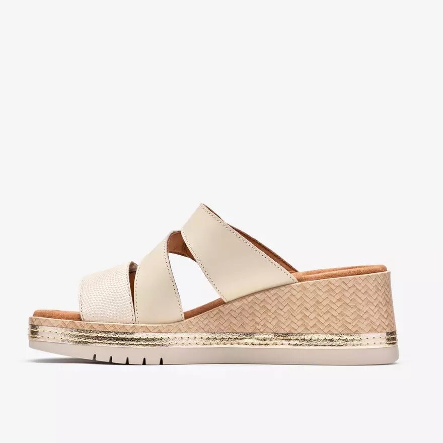 Womens Kidiki Cove Cream Leather Wedges Womens Kidiki Cove Cream Leather Wedges