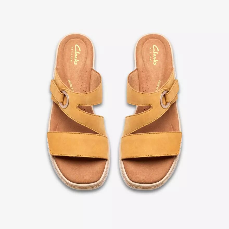 Womens Kidiki Cove Yellow Nubuck Wedges Womens Kidiki Cove Yellow Nubuck Wedges
