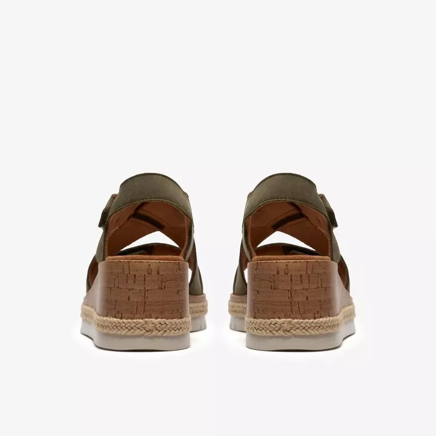 Womens Kidiki Sun Dark Olive Nubuck Wedges Womens Kidiki Sun Dark Olive Nubuck Wedges
