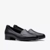 Womens Krystine Lily Black Leather Slip-Ons Womens Krystine Lily Black Leather Slip-Ons