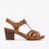 Womens Kymber Glow Tan Leather Heeled Sandals Womens Kymber Glow Tan Leather Heeled Sandals