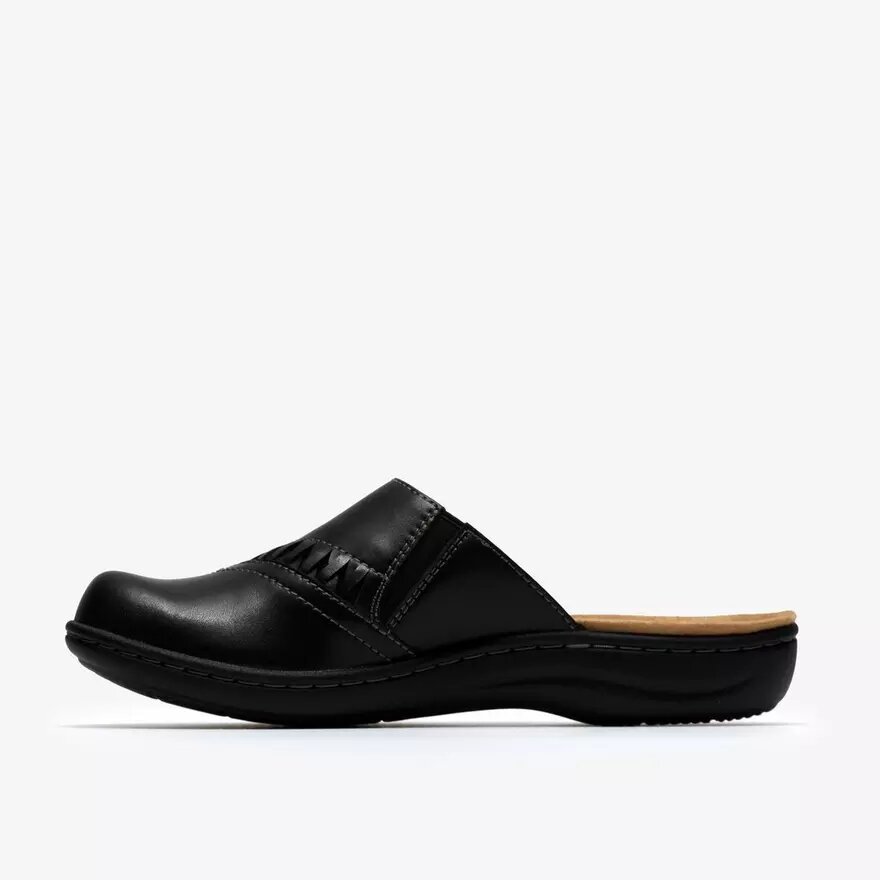 Womens Laurieann Lux Black Leather Clogs & Mules Womens Laurieann Lux Black Leather Clogs & Mules
