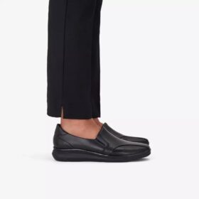 Womens Lynell Edge Black Leather Loafers