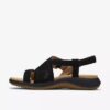 Womens Maelynn Gem Black Nubuck Flat Sandals Womens Maelynn Gem Black Nubuck Flat Sandals