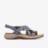 Womens Maelynn Gem Denim Blue Nubuck Flat Sandals Womens Maelynn Gem Denim Blue Nubuck Flat Sandals
